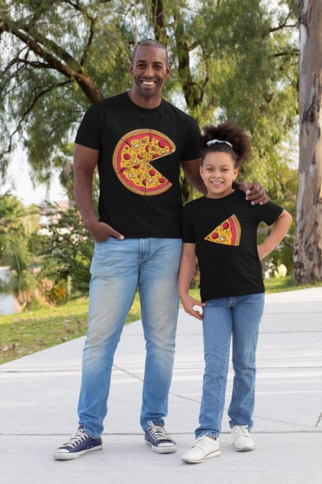 Personalisierte Geschenke für Paps Pizza gross und klein t-shirt