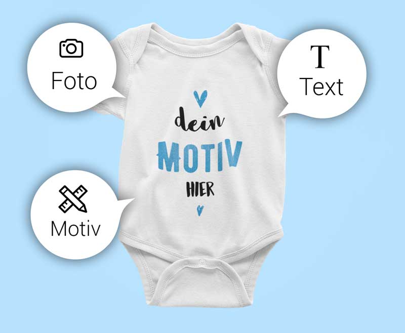 Personalisierte Geschenek für Babys mit Foto, Text oder Motiv