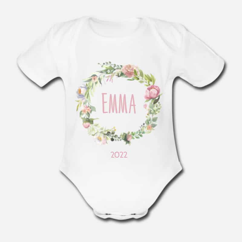 Personalisiertes Geschenk zur Geburt Blumenkranz Emma