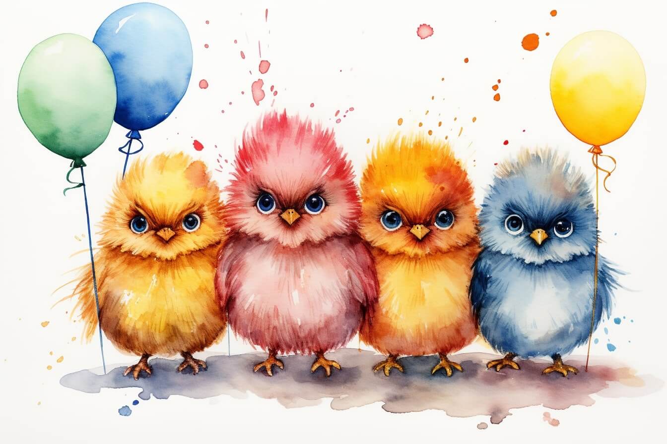Kostenlose Geburtstagsbilder zum Downloaden und Teilen: Süsse Vögel