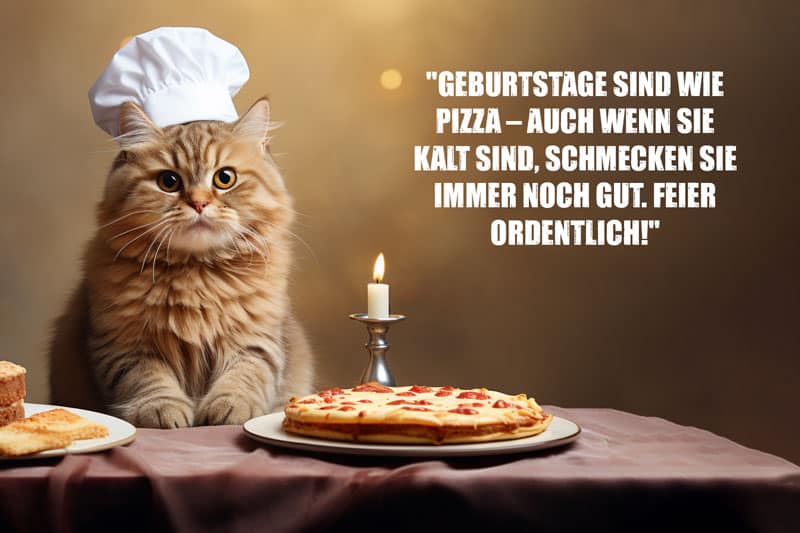 "Geburtstage sind wie Pizza – auch wenn sie kalt sind, schmecken sie immer noch gut. Feier ordentlich!"