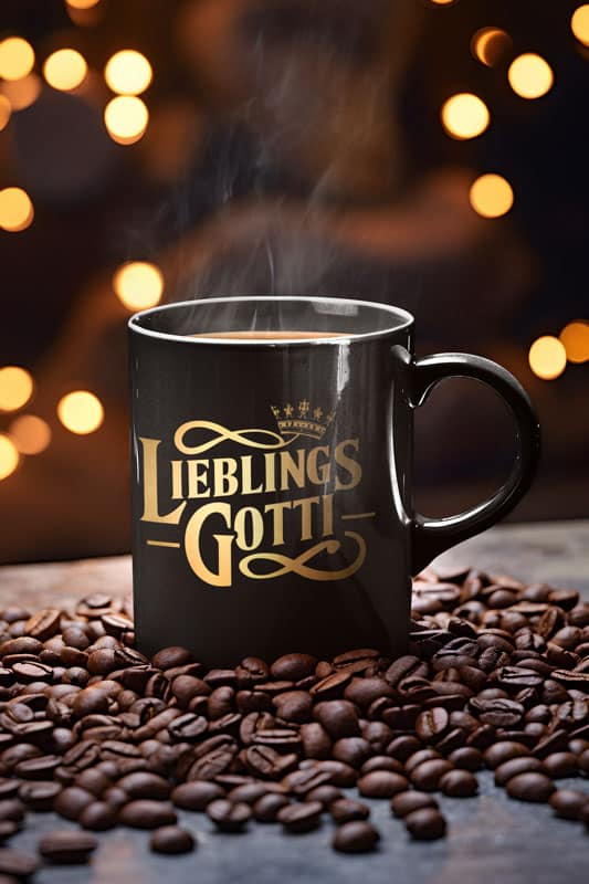 Lieblingsgotti Geschenkidee Caffeetasse Gold